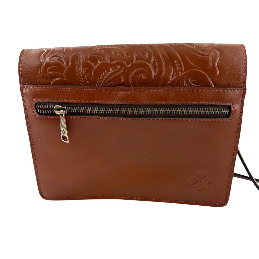 Patricia Nash Florence Brown Tooled Locri Crossbody Handbag One Size - Picture 6 of 11